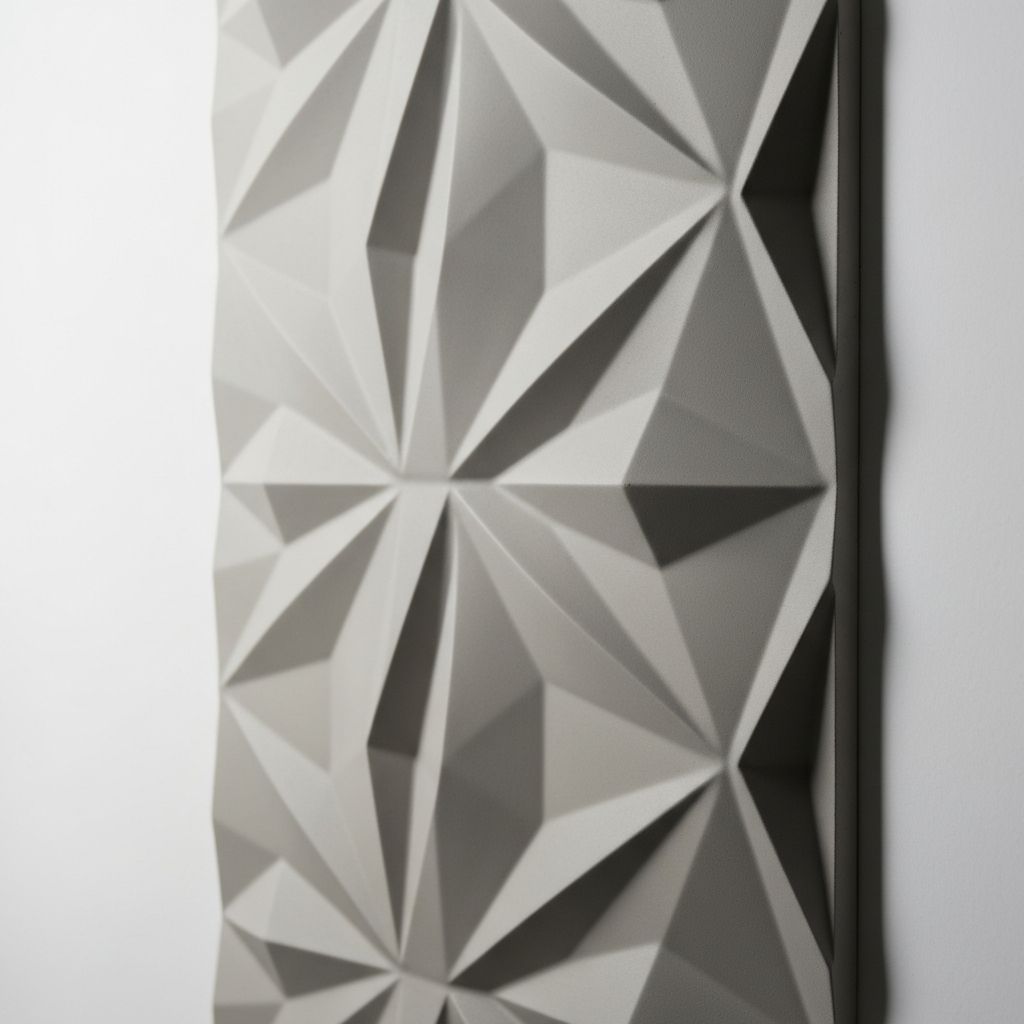 3D панель Геометрія — Чіткі лінії та ромбоподібний рельєф додають простору сучасності та динаміки. Підкреслює мінімалістичний та хай-тек стиль.